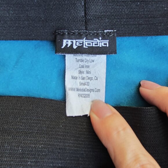 *RARE* Vintage Melodia Designs Teal Miniskirt Pants and Crop Hoodie Small S33 - Picture 5 of 15